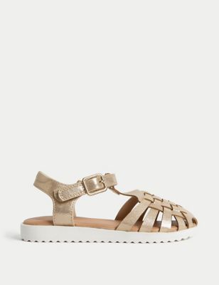 

Girls M&S Collection Kids' Metallic Sandals (4 Small - 2 Large) - Gold, Gold