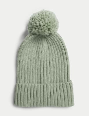 

Unisex,Boys,Girls M&S Collection Kids' Knitted Pom Hat (1-13 Yrs) - Light Green, Light Green