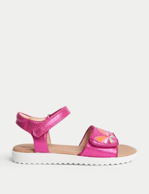 M&S Girl's Kid's Butterfly Sandals (4 Small - 2 Large) - 9 SSTD - Hot Pink, Hot Pink