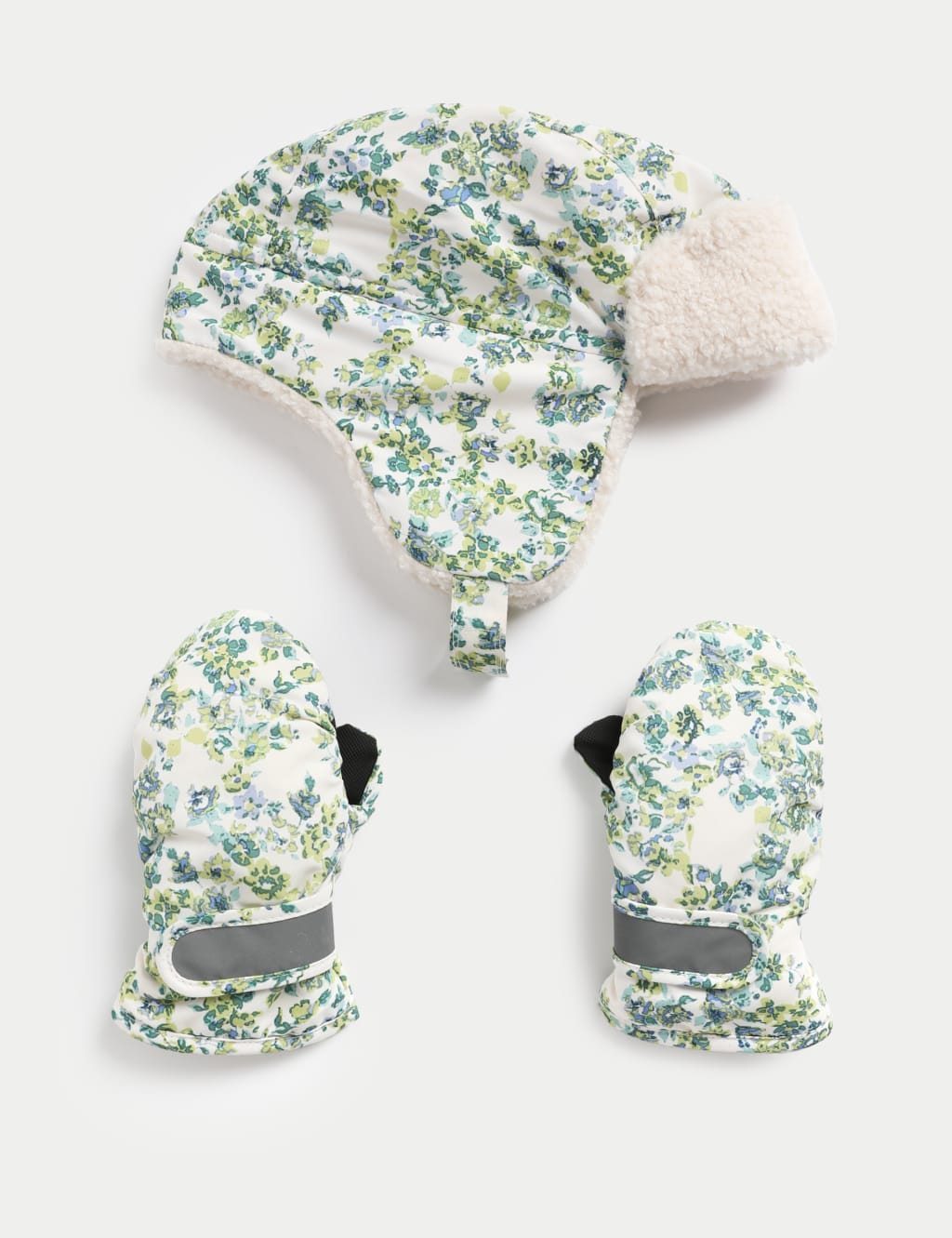 Kids' Floral Ski Hat and Mitten Set (1-6 Yrs) image 1