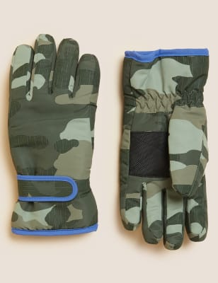 

Boys M&S Collection Kids' Camouflage Ski Gloves with Thermowarmth™ (6-13 Yrs) - Khaki, Khaki