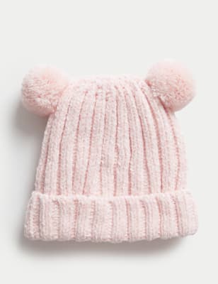 

Girls M&S Collection Kids' Pom Pom Hat (0-6 Yrs) - Light Pink, Light Pink