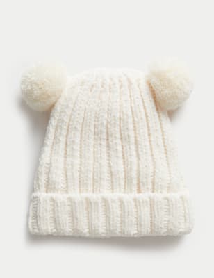 

Girls M&S Collection Kids' Pom Pom Hat (0-6 Yrs) - Cream, Cream