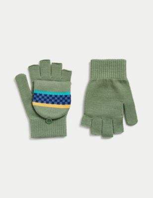 Gestreepte handschoenen met vingeromslag kinderen (3-13 jaar) | BE