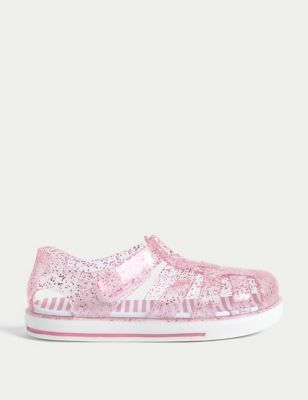 Kids' Glitter Riptape Jelly Sandals (4 Small - 12 Small) - RS