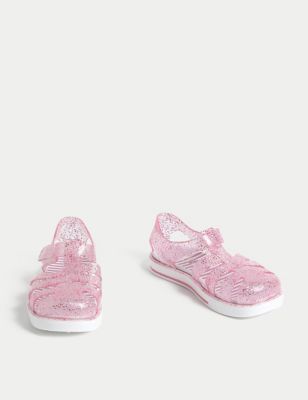 Kids' Glitter Riptape Jelly Sandals (4 Small - 13 Small)