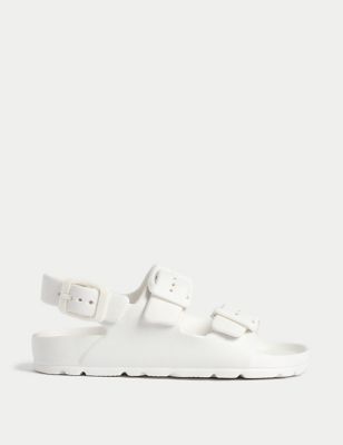 M&S Kids Buckle Footbed Sandals (4 Small - 2 Large) - 1 LSTD - White, White