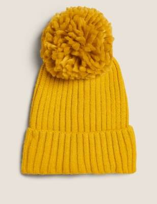

M&S Collection Gorro de invierno infantil con pompones (12 meses-13 años) - Ochre, Ochre