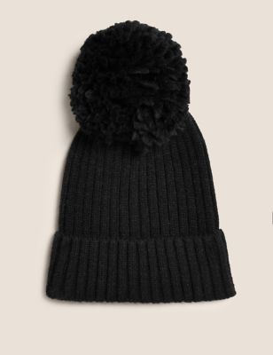 

Unisex,Boys,Girls M&S Collection Kids' Pom Pom Winter Hat (12 Mths - 13 Yrs) - Black, Black