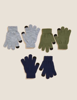 

Unisex,Boys,Girls M&S Collection Kids' 3pk Magic Gloves - Khaki Mix, Khaki Mix