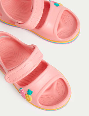 M&S Girls Fruit Riptape Sandals (4 Small-12 Small) - 4S - Pink Mix, Pink Mix