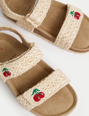 M&S Girl's Kid's Fruit Footbed Sandals (4 Small - 2 Large) - 2 LSTD - White Mix, White Mix