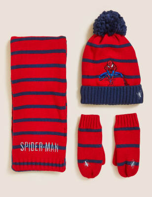 

Boys M&S Collection Kids' Spider-Man™ Hat, Scarf and Mitten Set (12 Mths - 6 Yrs) - Red Mix, Red Mix