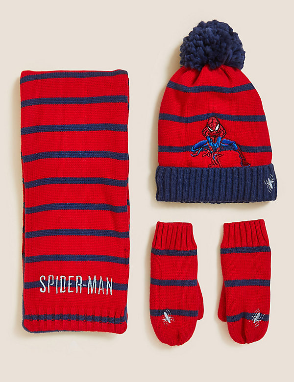 Set van muts, sjaal en wanten met Spider-Man™-motief voor kinderen (12 maanden-6 jaar)