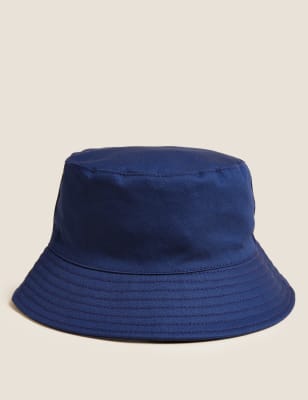 

M&S Collection Gorro para verano infantil 100% algodón liso (0-13 años) - Navy, Navy