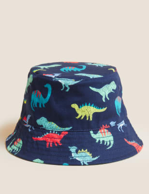 

Boys M&S Collection Kids' Pure Cotton Dinosaur Sun Hat (12 Mths - 13 Yrs) - Navy Mix, Navy Mix