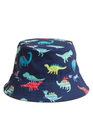 

M&S Collection Sonnenhut für Kinder aus reiner Baumwolle mit Dinosauriermotiv (12 Monte - 13 Jahre) - Navy Mix, Navy Mix