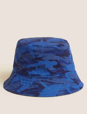 

M&S Collection Kinder-Sonnenhut aus reiner Baumwolle (12 M. - 13 J.) - Navy Mix, Navy Mix