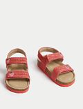 Sandales enfants à bande auto-agrippante et motif fraise avec assise plantaire (du 20 au 35)