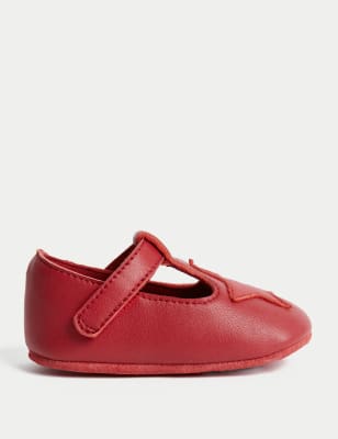 

Unisex,Boys,Girls M&S Collection Kids' Leather Star Pre-Walkers (0-18 Mths) - Red, Red