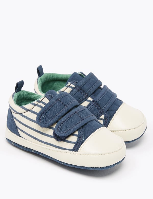 Baby Riptape Striped Trainers (0-3 Mths)