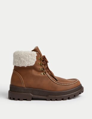 

Unisex,Boys,Girls M&S Collection Kids' Snow Boots (1 Large - 7 Large) - Brown, Brown