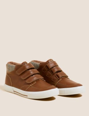 

M&S Collection Zapatillas deportivas infantiles altas Freshfeet™ con velcro (5 pequeño-7 grande) - Tan, Tan