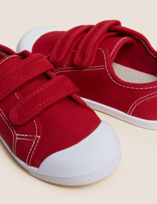 

M&S Collection Bailarinas infantiles Freshfeet™ con velcro (3 pequeño-13 pequeño) - Red, Red