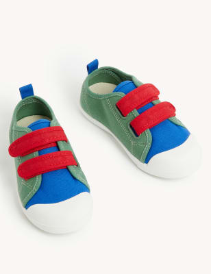 Kids' Colour Block Riptape Pumps (4 Small - 2 Large)