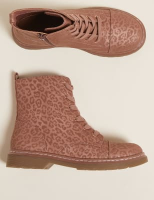 m and s leopard print boots