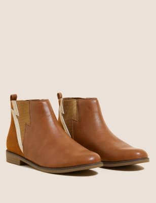 

M&S Collection Chelsea-Stiefel mit Freshfeet™ und Blitzmotiv für Kinder (32-39,5) - Tan, Tan
