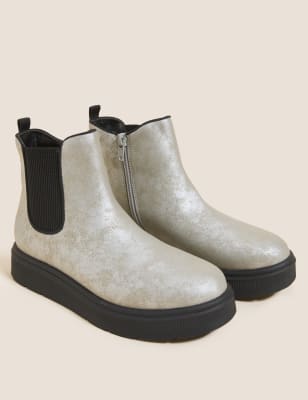 

Girls M&S Collection Kids' Freshfeet™ Chelsea Boots (13 Small - 6 Large) - Silver, Silver