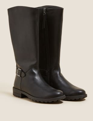 

Girls M&S Collection Kids' Leather Freshfeet™ Riding Boots (13 Small - 6 Large) - Black, Black