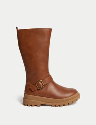 

M&S Collection Kniehohe Stiefel mit Kunstfellfutter für Kinder (32-39,5) - Golden Tan, Golden Tan