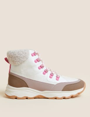 

Girls M&S Collection Kids' Freshfeet™ Hiker Boots (1 Large - 6 Large) - Cream Mix, Cream Mix