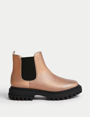 

Girls M&S Collection Kids Freshfeet™ Metallic Chelsea Boots (13 Small - 6 Large) - Gold Mix, Gold Mix