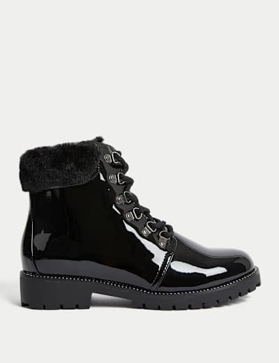 Kids’ Patent Freshfeet™ Ankle Boots (1 Large - 6 Large)