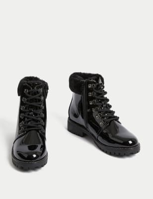 Kids’ Patent Freshfeet™ Ankle Boots (1 Large - 6 Large)