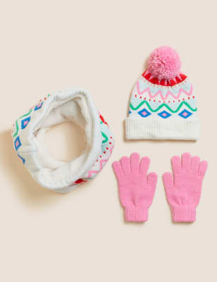 

M&S Collection Set aus Mütze, Schal und Handschuhen mit Norwegermuster für Kinder (1-13 J.) - Multi, Multi