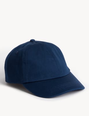 

M&S Collection Einfarbige Baseballmütze für Kinder aus reiner Baumwolle (12 M.-13 J.) - Indigo, Indigo