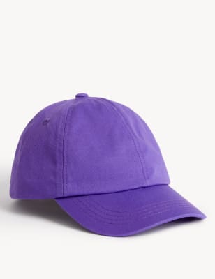 

M&S Collection Einfarbige Baseballmütze für Kinder aus reiner Baumwolle (12 M.-13 J.) - Bright Purple, Bright Purple