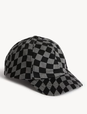 

M&S Collection Gorra de béisbol infantil 100% algodón de cuadros (1-13 años) - Black Mix, Black Mix