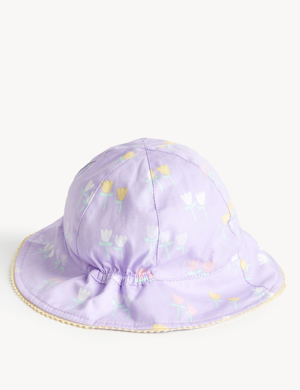 Kids' Pure Cotton Floral Sun Hat (0 - 12 Mths) image 2