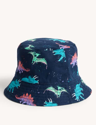 

M&S Collection Gorro para verano infantil 100% algodón con diseño de dinosaurios (1-13 años) - Indigo, Indigo