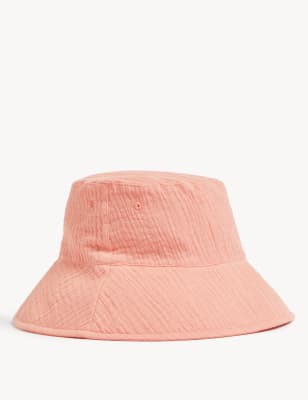 

Girls M&S Collection Kids' Pure Cotton Sun Hat (1-13 Yrs) - Bright Coral, Bright Coral