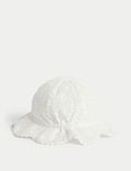 Vyšívaný klobouk proti slunci z&nbsp;čisté bavlny (0–12&nbsp;měsíců)