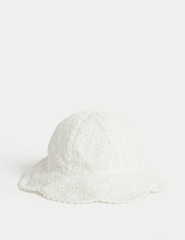 Kids' Pure Cotton Embroidered Sun Hat (1-6 Yrs) - NZ