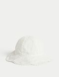Dětský vyšívaný klobouk proti slunci z&nbsp;čisté bavlny (1&nbsp;rok&nbsp;– 6&nbsp;let)