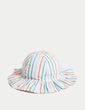 Παιδικό καπέλο ηλίου διπλής όψης με φλοράλ σχέδιο από 100% βαμβάκι (1-6 ετών)