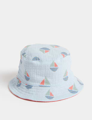 Pure Cotton Reversible Sun Hat (0-1 Yrs) - NZ